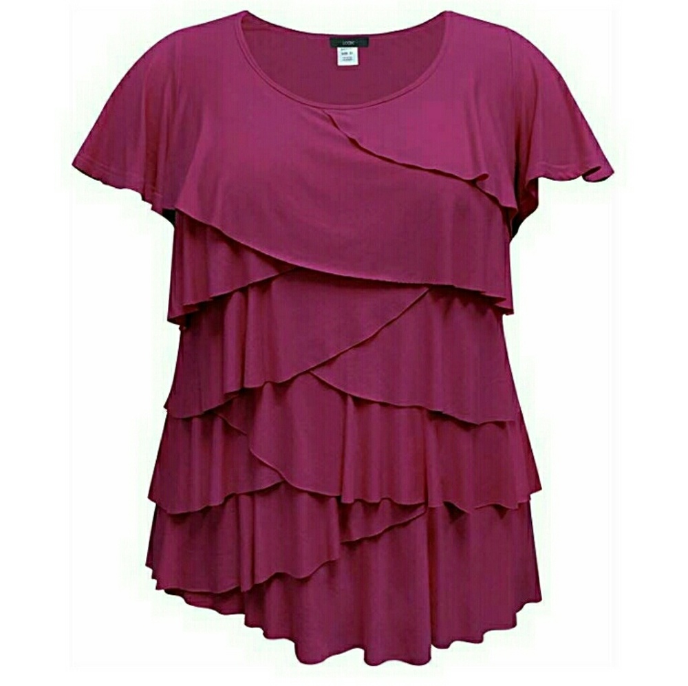 Plus size layered ruffle top